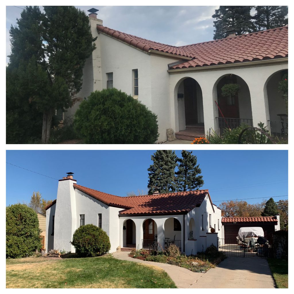 White Denver Home Exterior Painting Before & After